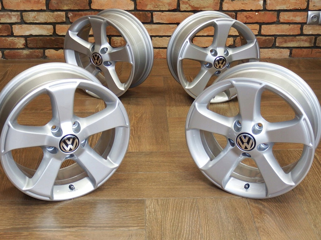 4x Alufelge 16 Zoll 6.5" 5x112 42ET Glanz Silber VW Scirocco Passat Rim Wheel FEL6199866324rl