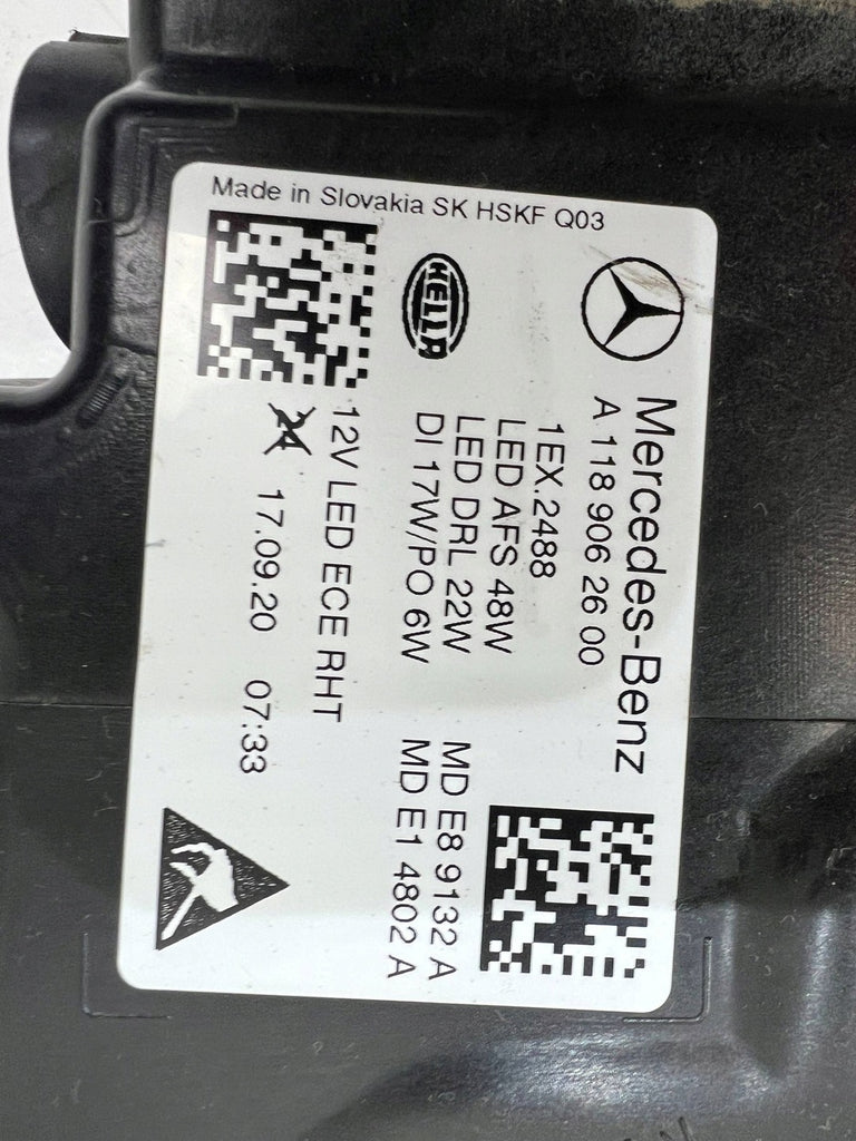 Frontscheinwerfer Mercedes-Benz Cla A1189062600 LED Rechts Headlight SCH5960474696pn