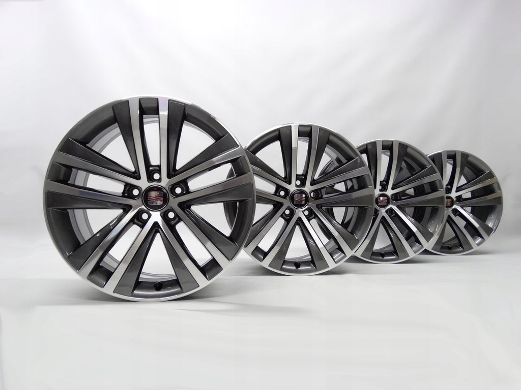 4x Alufelge 18 Zoll 7.5" 5x112 35ET Glanz Graphit 7N0601025F Mg Alhambra Sharan