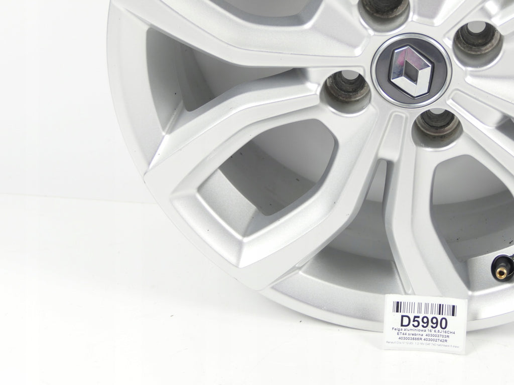 1x Alufelge 16 Zoll 6.5" 4x100 44ET 403003703R Renault Clio IV 1 Rim Wheel FEL3724428915fn