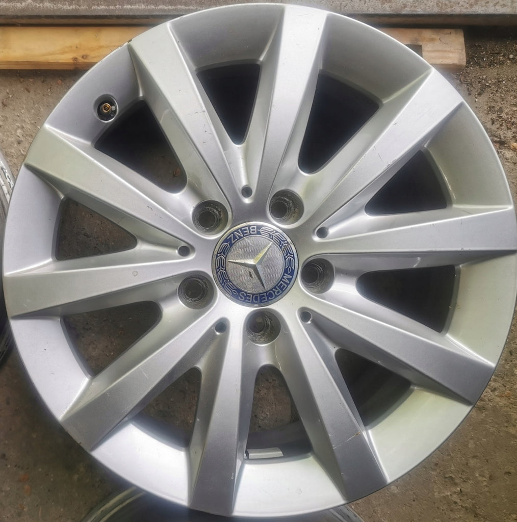 4x Alufelge 16 Zoll 6.5" 5x112 49ET Glanz Silber A2464010500 Mercedes-Benz FEL3219803090zl