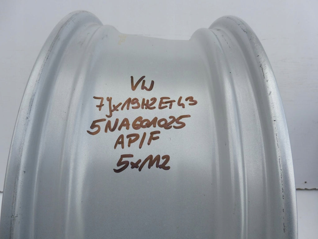 1x Alufelge 19 Zoll 7.0" 5x112 43ET Glanz Silber 5NN601025AJ VW Tiguan Rim Wheel FEL9536867396na