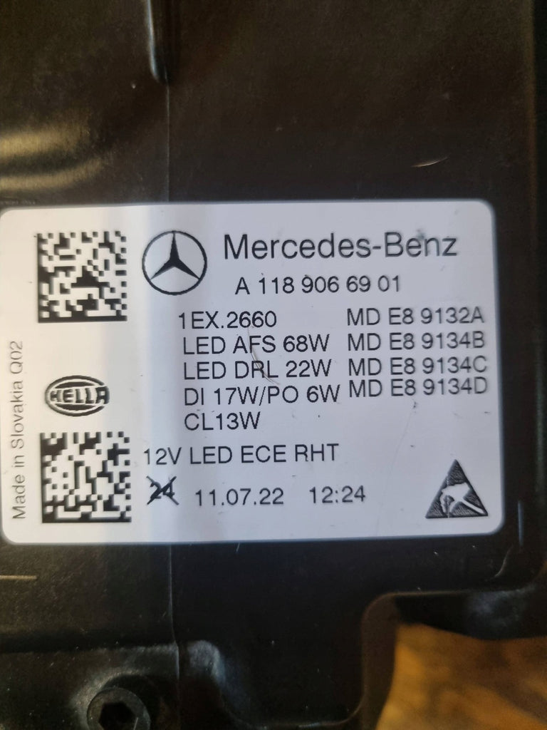 Frontscheinwerfer Mercedes-Benz Cla A1189066901 LED Links Scheinwerfer Headlight SCH3414470982vx