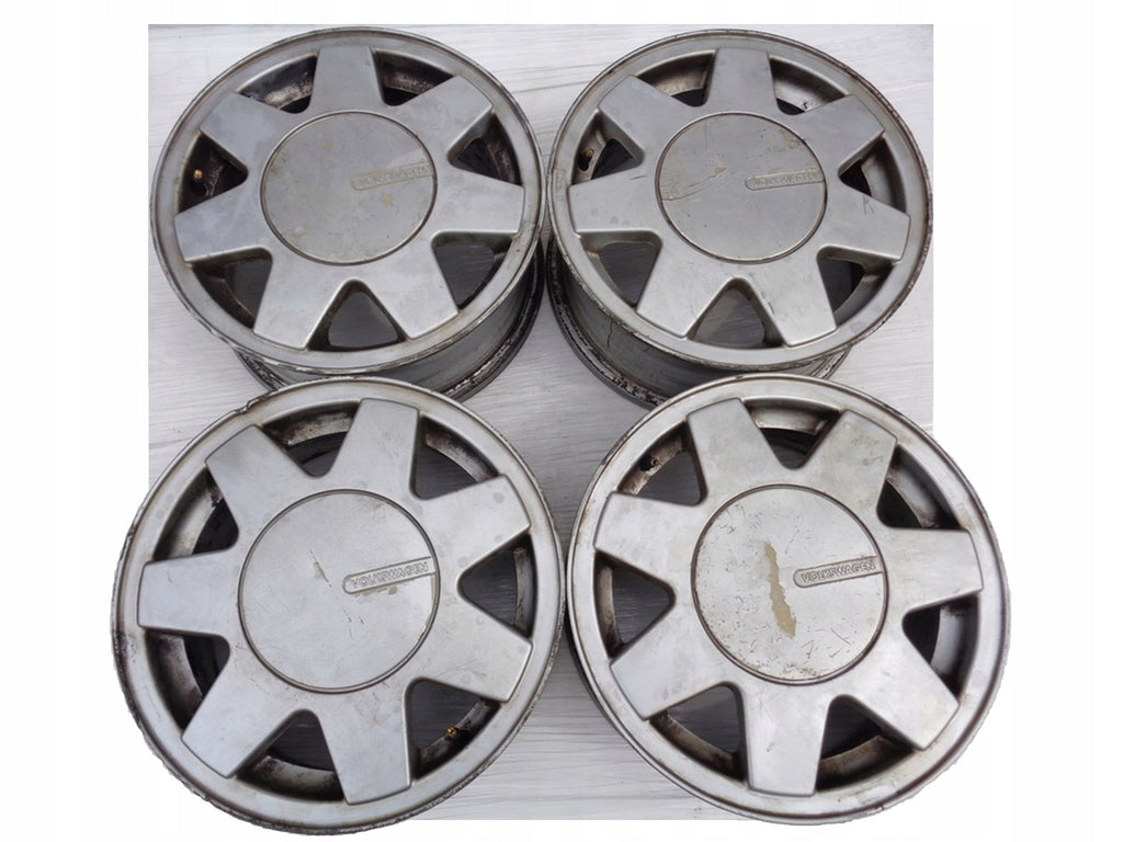 4x Alufelge 14 Zoll 6.0" 4x100 38ET Silber 357601025C VW Golf Iii Rim Wheel