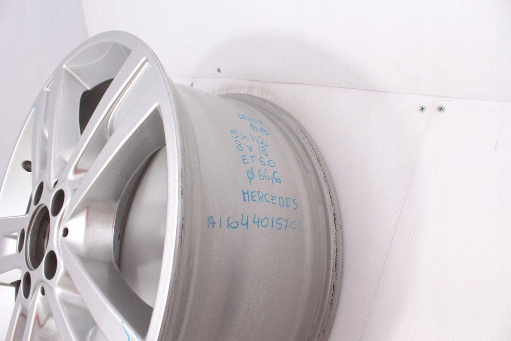 1x Alufelge 18 Zoll 8.0" 5x112 60ET Glanz Silber A1644015702 Mercedes-Benz