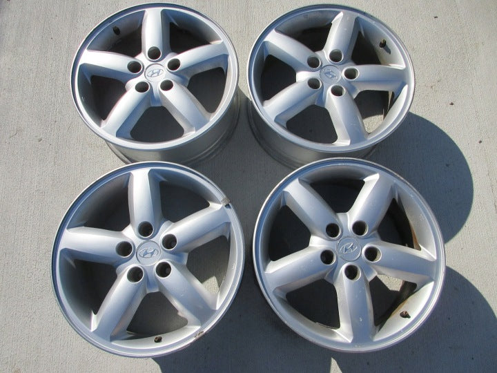 4x Alufelge 17 Zoll 7.0" 5x114.3 41ET Glanz Silber 52910-2B170 Hyundai Rim Wheel FEL4670253847wj