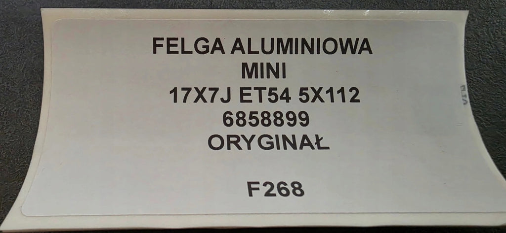 1x Alufelge 17 Zoll 7.0" 5x112 54ET Glanz 6858899 Mini Rim Wheel FEL9322515315iu