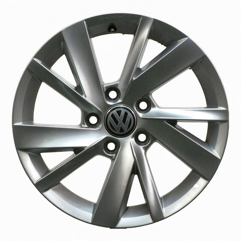 1x Alufelge 16 Zoll 6.5" 5x112 46ET Glanz Silber 5H0071496 Vw Rim Wheel