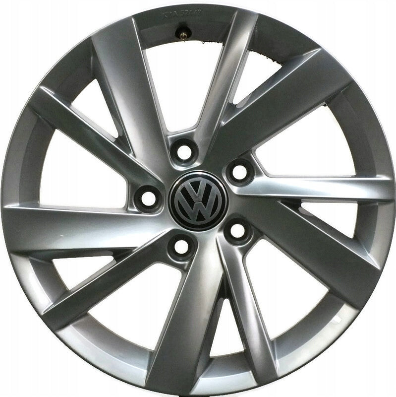 1x Alufelge 16 Zoll 6.5" 5x112 46ET Glanz Silber 5H0071496 VW Rim Wheel FEL3350100073ds