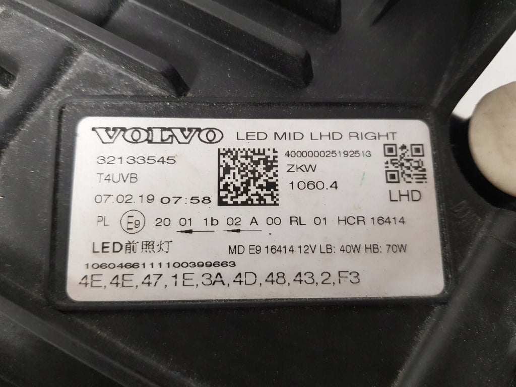 Frontscheinwerfer Volvo Xc60 32133545 Full LED Rechts Scheinwerfer Headlight SCH1235990431jd