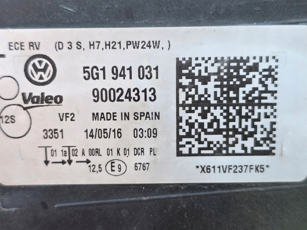Frontscheinwerfer VW Golf VII 5g1 5G1941031 LED Ein Stück (Rechts oder Links) SCH4198234974gw