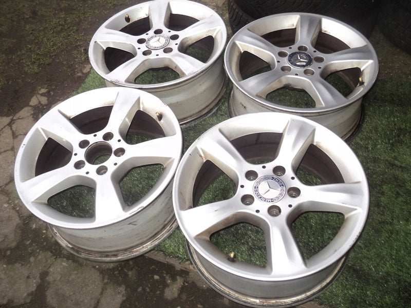 4x Alufelge 16 Zoll 7.0" 5x112 31ET Glanz Weiß Mercedes-Benz Rim Wheel FEL8704107803nh