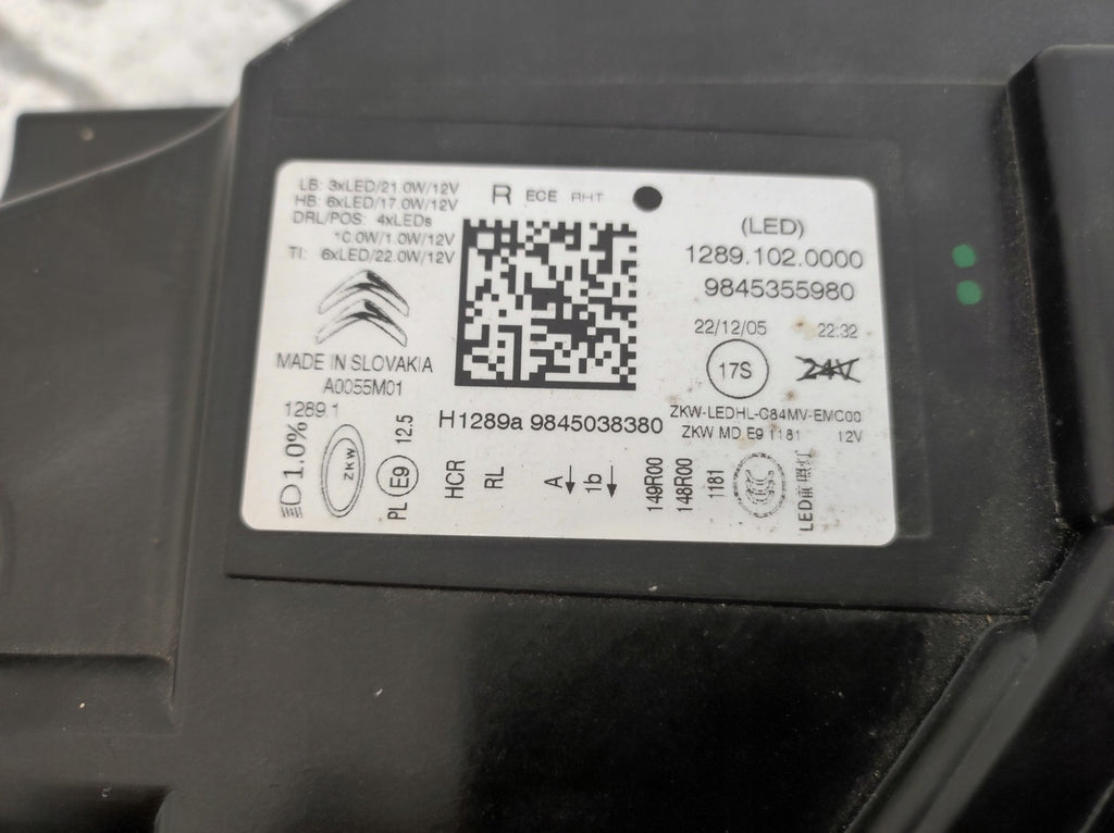 Frontscheinwerfer Citroën C5 Aircross 9845355980 9845038380 Full LED Rechts