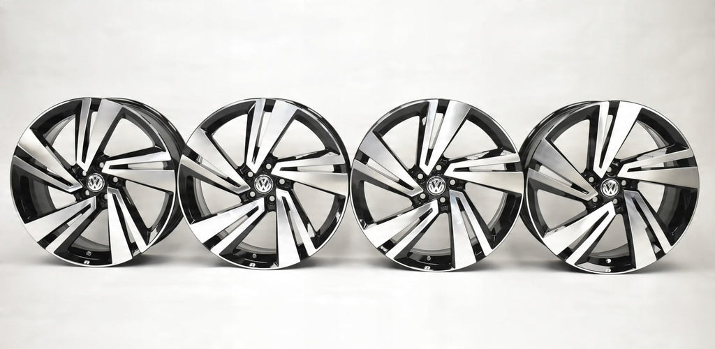 4x Alufelge 18 Zoll 7.0" 5x100 39ET Glanz Schwarz 2GM601025 VW T-Cross Rim Wheel