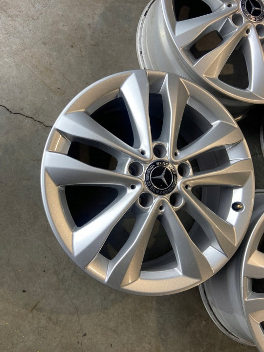 4x Alufelge 17 Zoll 7.0" 5x112 48 5ET Glanz Silber A2054018000 Mercedes-Benz FEL3573289541pw