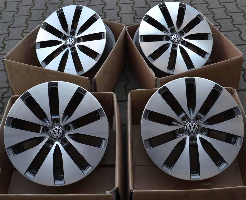 4x Alufelge 18 Zoll 7.5" 5x112 51ET Glanz Graphit 1K0601025 Mg 6 5 Golf V