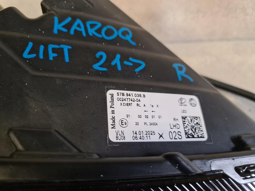 Frontscheinwerfer Skoda Karoq 57B941036B Rechts Scheinwerfer Headlight SCH5781859046ok