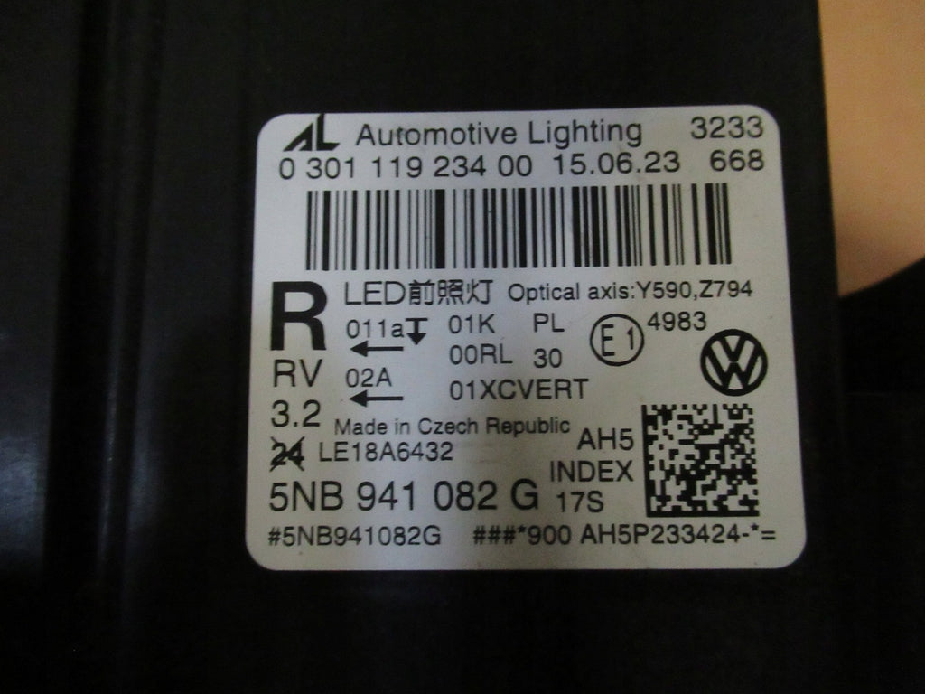 Frontscheinwerfer VW Tiguan 5NB941082G LED Rechts Scheinwerfer Headlight