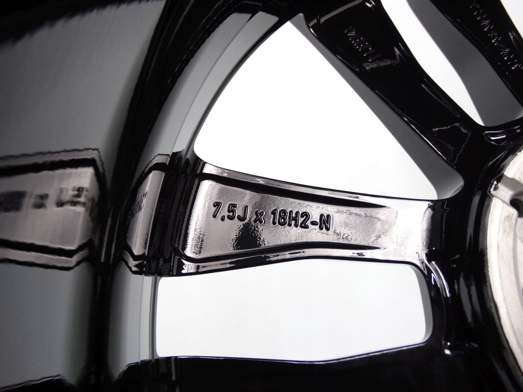 4x Alufelge 18 Zoll 7.5" 5x112 49ET Glanz Schwarz A1774012700 Mercedes-Benz W177