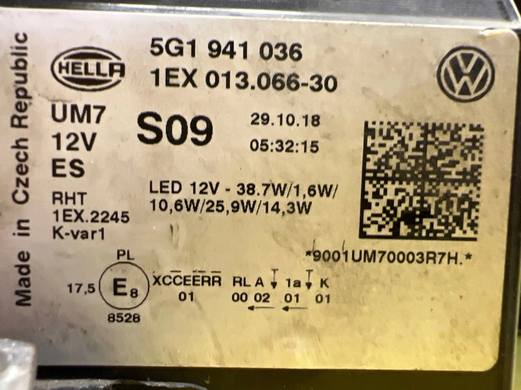 Frontscheinwerfer VW Golf VII 5G1941036 LED Rechts Scheinwerfer Headlight SCH8181976430cz