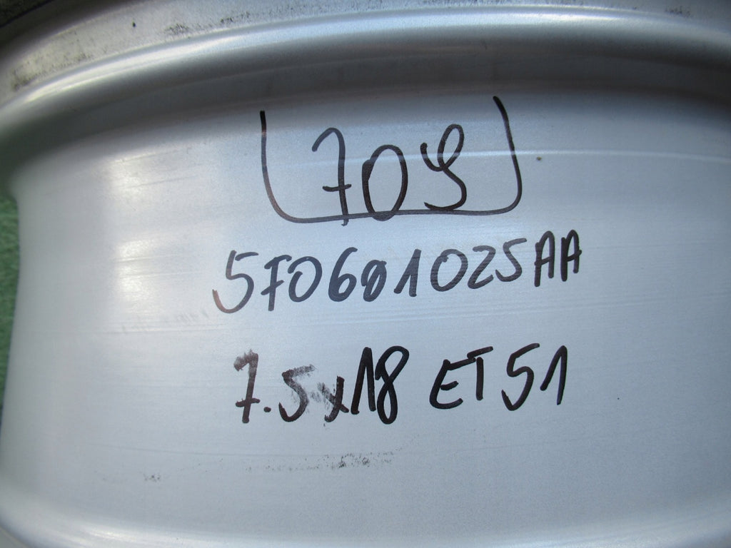 1x Alufelge 18 Zoll 7.5" 5x112 51ET Glanz Silber 5F0601025 Cupra Leon Rim Wheel FEL8476690286io