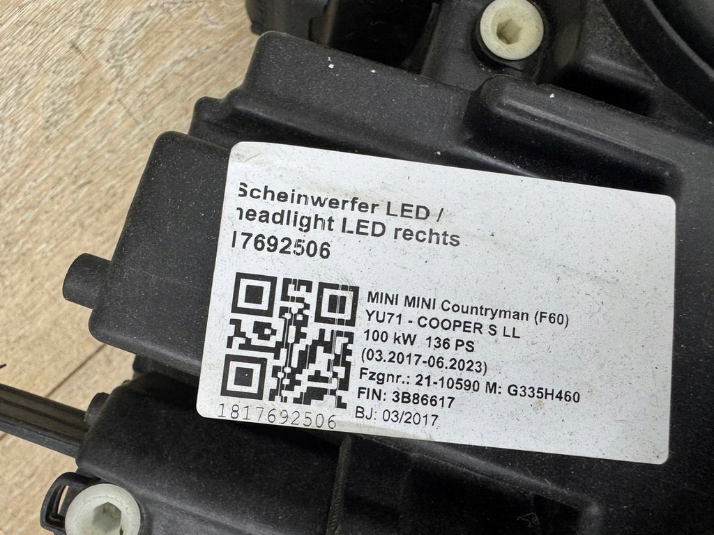 Frontscheinwerfer Mini Countryman F60 7494802 LED Rechts Scheinwerfer Headlight