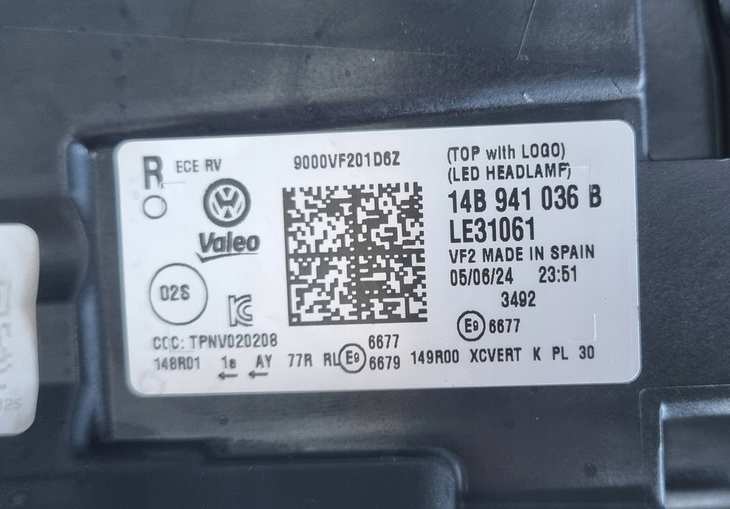 Frontscheinwerfer VW 14B941036B Full LED Rechts Scheinwerfer Headlight SCH3496791426xp