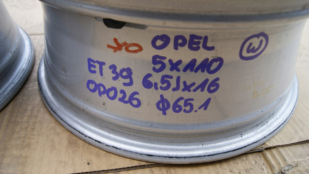 1x Alufelge 16 Zoll 6.5" 5x110 39ET Opel Zafira Meriva Rim Wheel