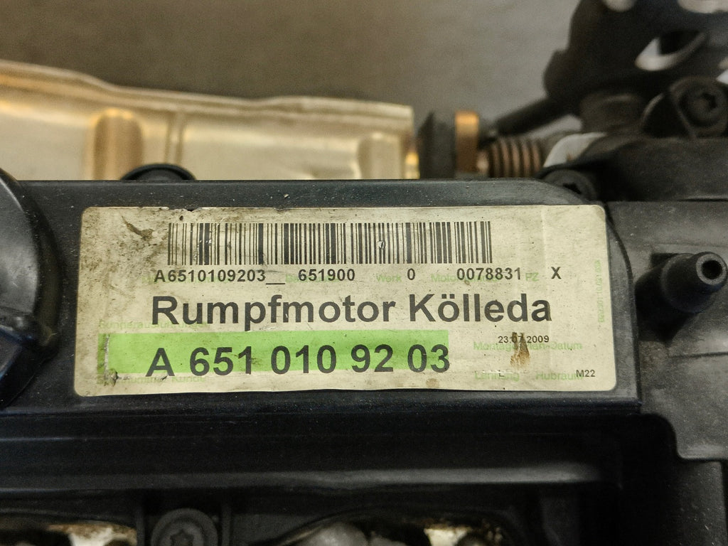 Motor Mercedes-Benz W639 W204 W447 651911 2.2 CDI 146TKm 2009 Diesel Unkomplett