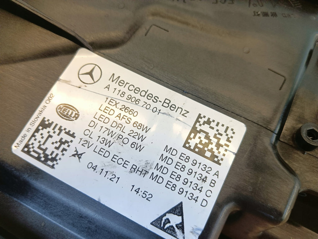 Frontscheinwerfer Mercedes-Benz Cla A1189067001 LED Rechts Headlight SCH3886437844jx