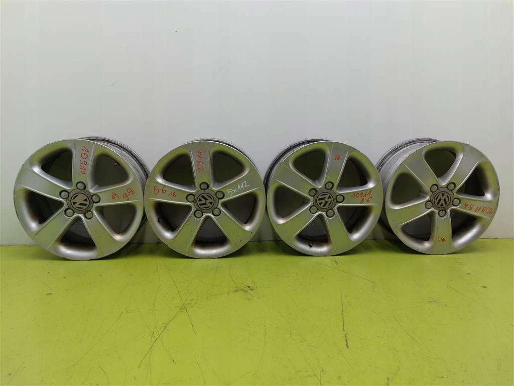 4x Alufelge 16 Zoll 6.5" 5x112 50ET Matt Silber 5PO601025F Audi I Rim Wheel FEL9609156843av