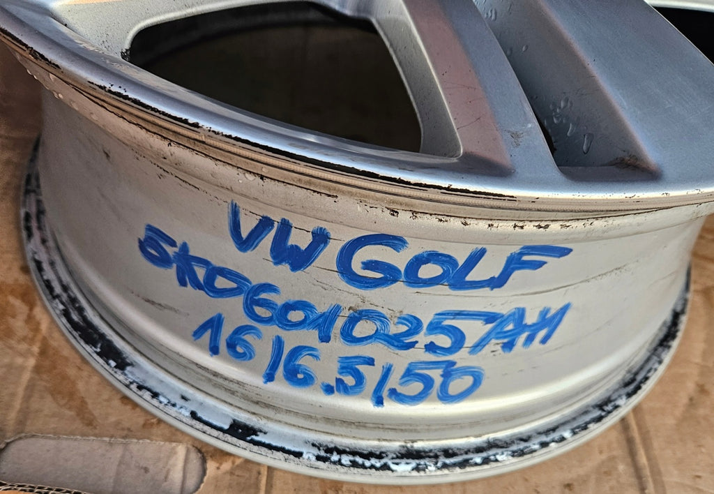 1x Alufelge 16 Zoll 6.5" 5x112 50ET Glanz Silber 5K0601025AM VW Golf Touran FEL4198203998rx