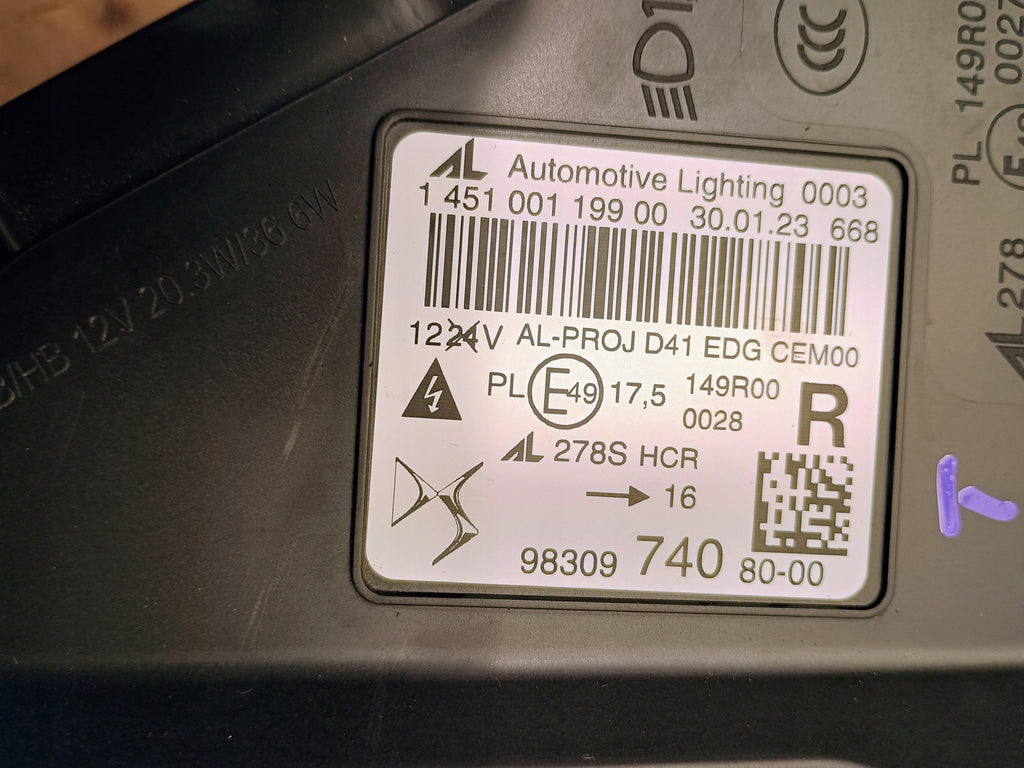 Frontscheinwerfer Citroën Ds4 9830974080 LED Rechts Scheinwerfer Headlight