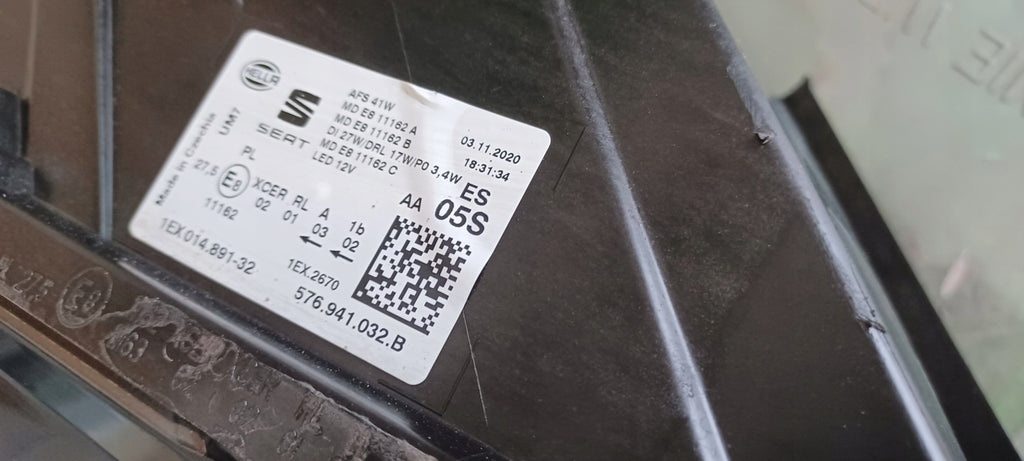 Frontscheinwerfer Seat Ateca 576941032B LED Rechts Scheinwerfer Headlight