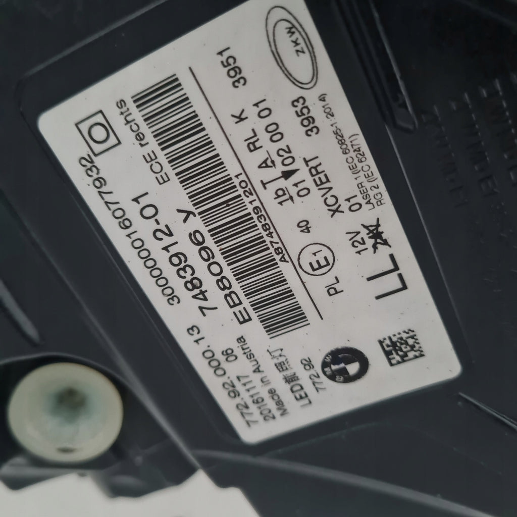 Frontscheinwerfer BMW 7 G11 G12 7483912 Laser Rechts Scheinwerfer Headlight