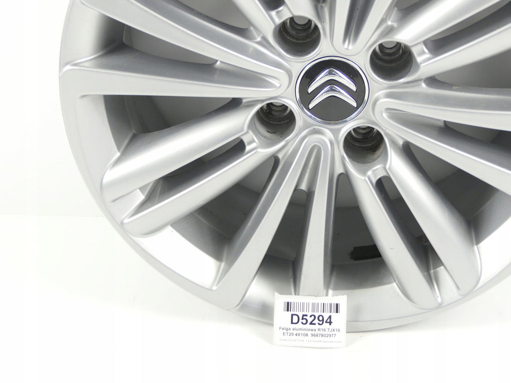 1x Alufelge 16 Zoll 7.0" 4x108 9687802977 Citroën C4 II B7 Hatchback I Rim Wheel FEL7416120819ke