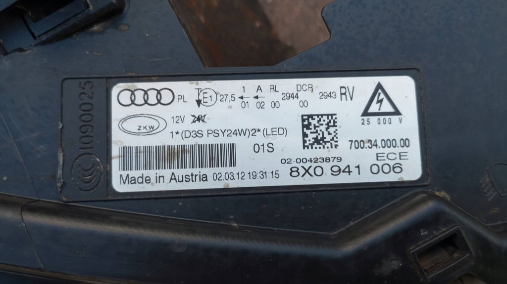 Frontscheinwerfer Audi A1 8X0941006 Xenon Rechts Scheinwerfer Headlight SCH7601849744ag