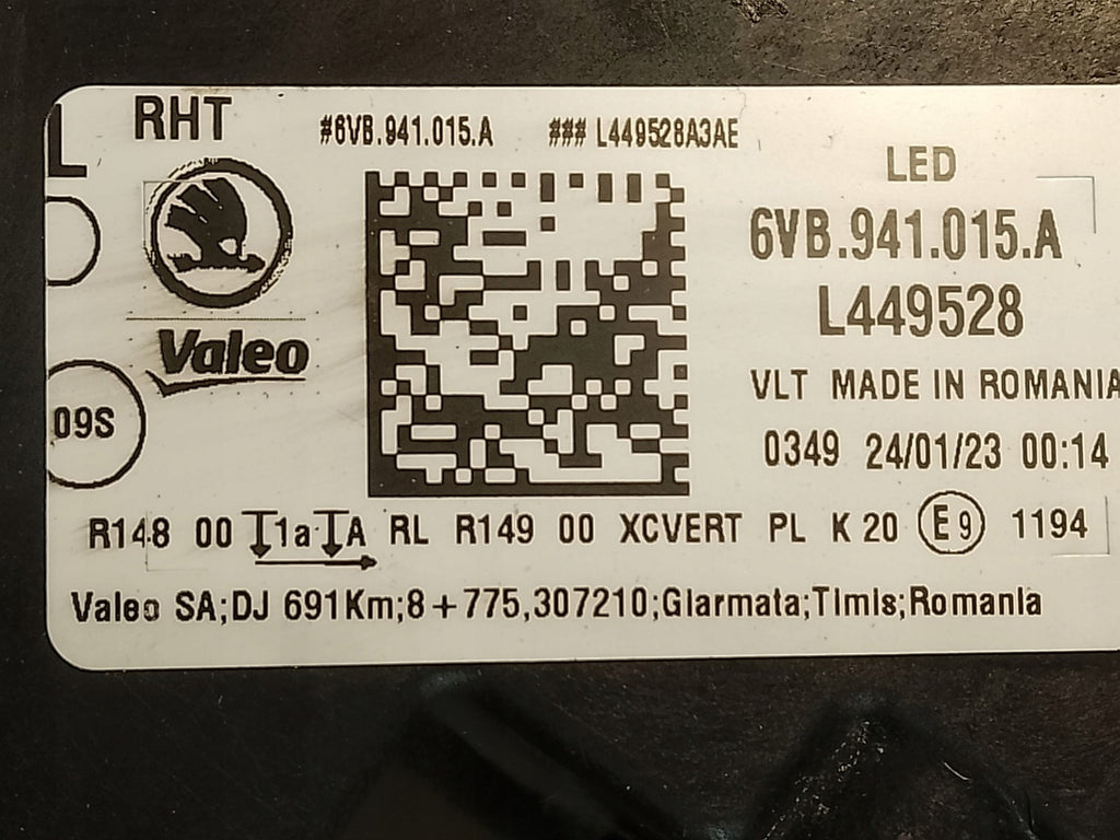 Frontscheinwerfer Skoda Fabia IV 6VB941015A FALSE Scheinwerfer Headlight SCH9626082748qx