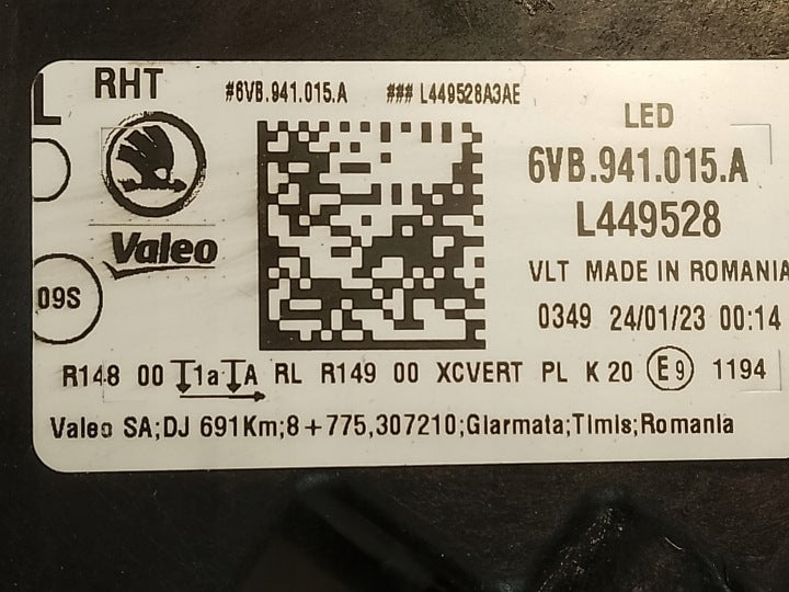 Frontscheinwerfer Skoda Fabia IV 6VB941015A Links Scheinwerfer Headlight SCH9626082748qx