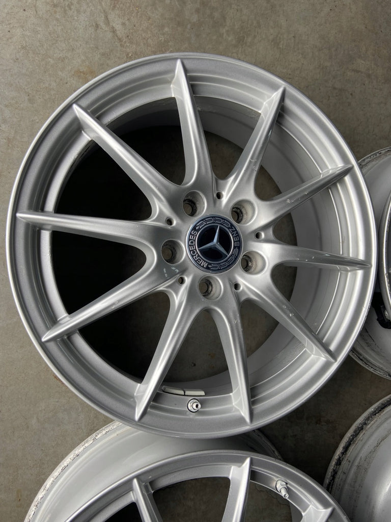 4x Alufelge 17 Zoll 6.5" 5x112 49ET Glanz Silber A2464010102 Mercedes-Benz Mb FEL3632554702ty