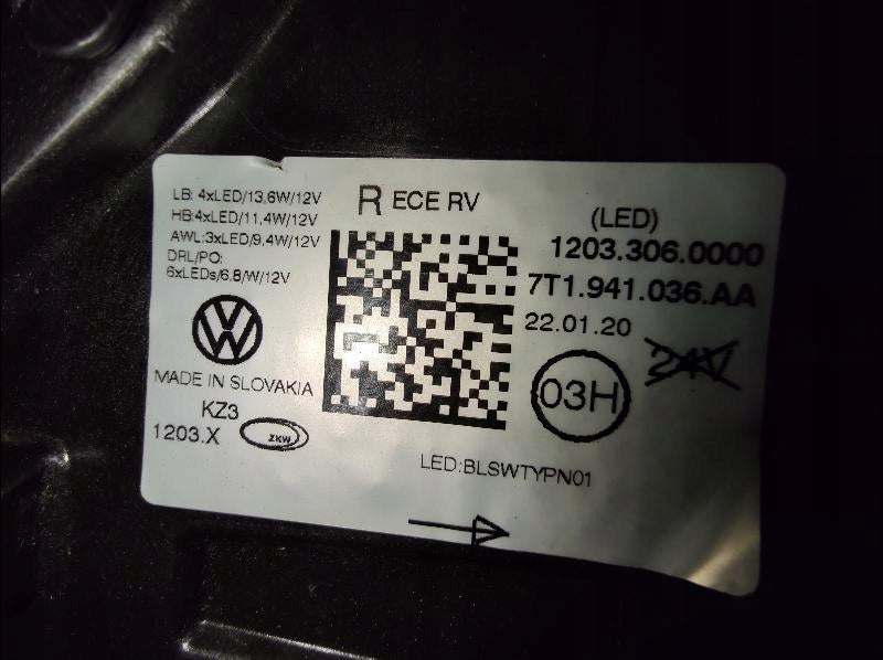 Frontscheinwerfer VW Transporter 7T1941036AA LED Rechts Scheinwerfer Headlight SCH2529014118ez