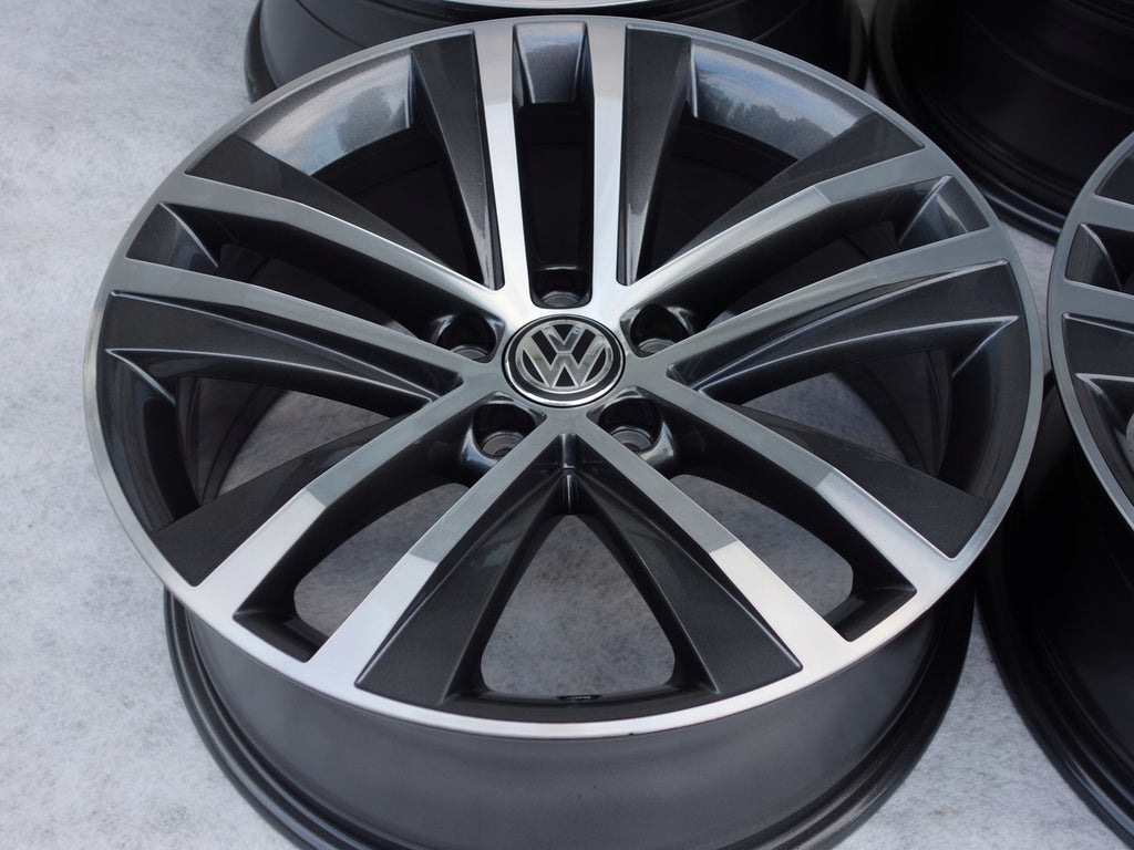 4x Alufelge 18 Zoll 7.5" 5x112 35ET Glanz Graphit 7N0601025F Mg Sharan Rim Wheel