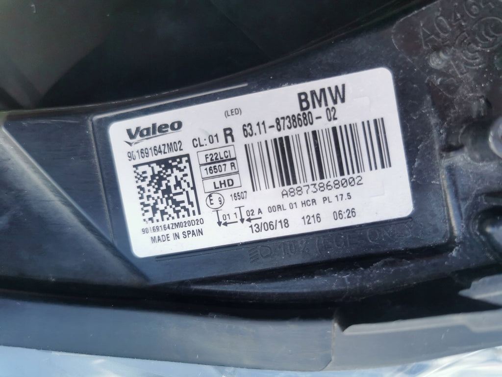 Frontscheinwerfer BMW 2 F22 F23 8738680-02 LED Rechts Scheinwerfer Headlight