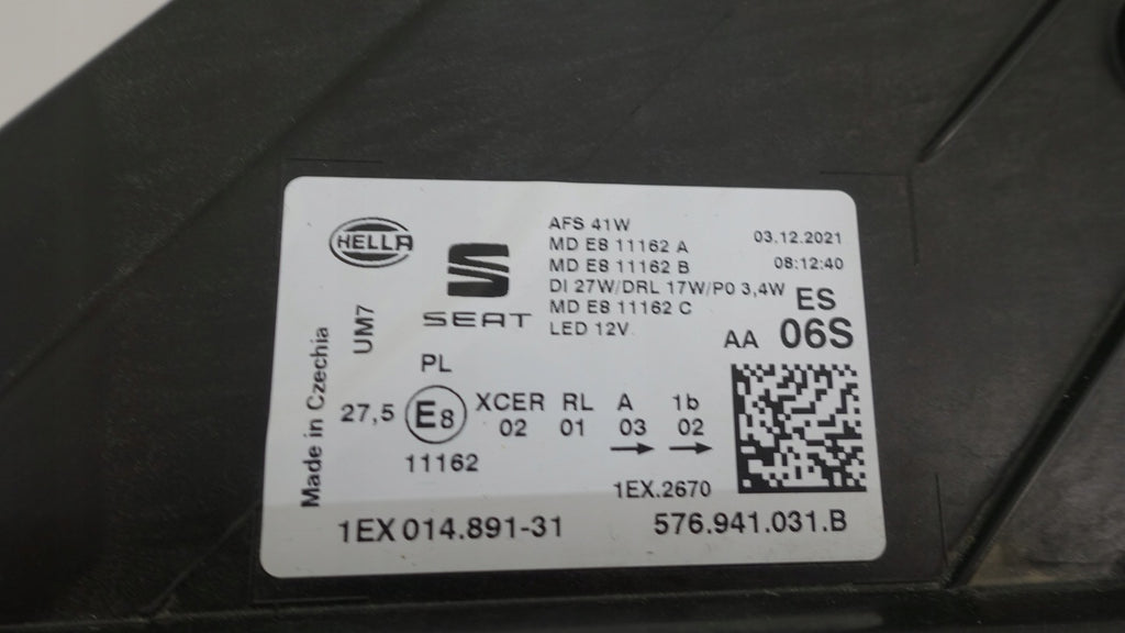 Frontscheinwerfer Seat Ateca 576941031B 1EX010188 Ein Stück (Rechts oder Links)