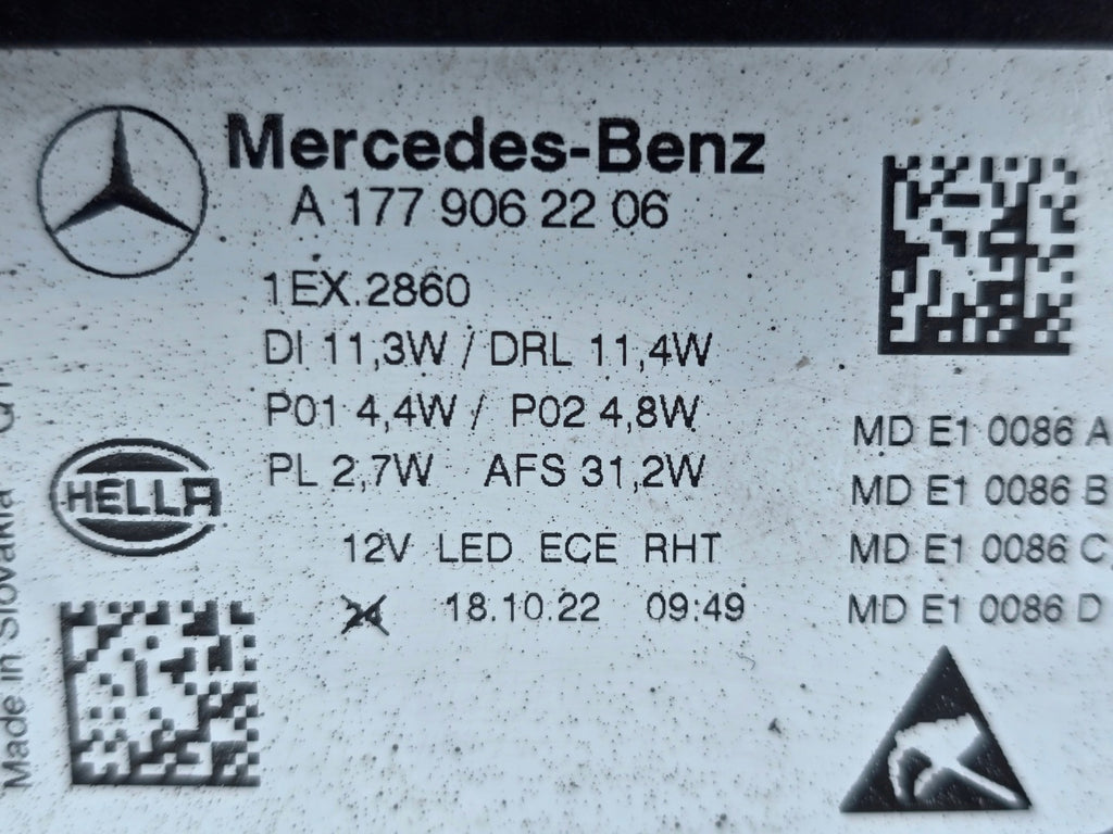 Frontscheinwerfer Mercedes-Benz W177 A1779062206 LED Rechts Headlight SCH9388679103ml