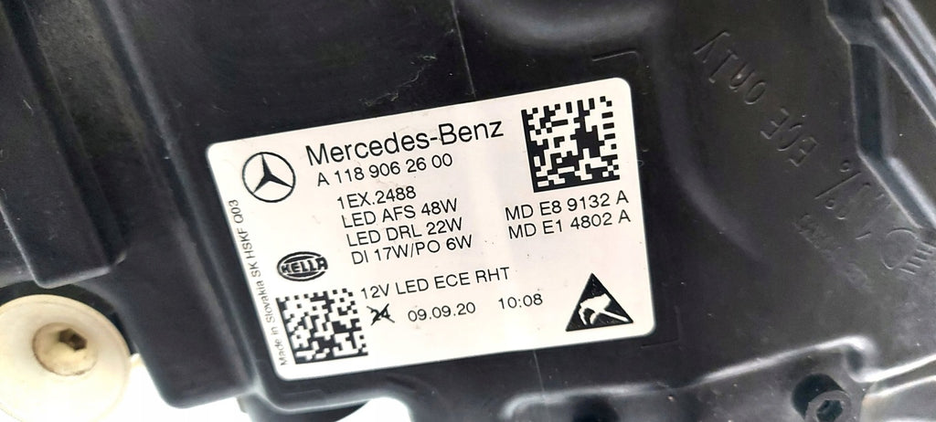 Frontscheinwerfer Mercedes-Benz Cla X118 1189062600 Rechts Headlight SCH9160800712gz