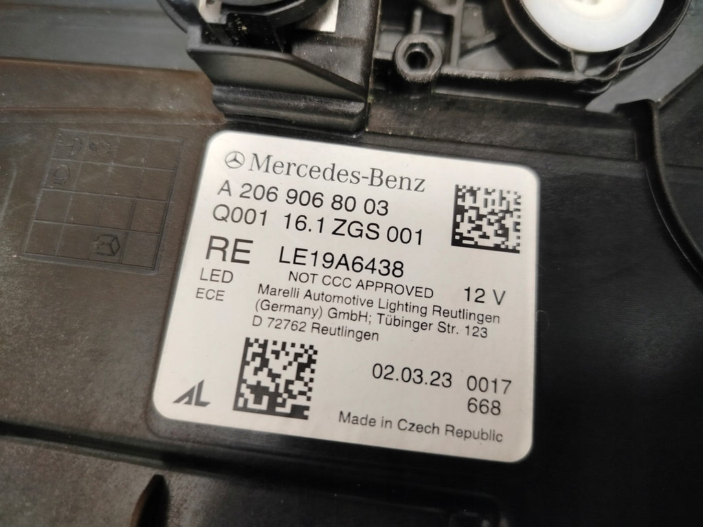 Frontscheinwerfer Mercedes-Benz W206 A2069068003 Rechts Scheinwerfer Headlight SCH2305390931cd