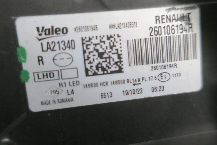 Frontscheinwerfer Dacia Duster 260106194R LED Rechts Scheinwerfer Headlight