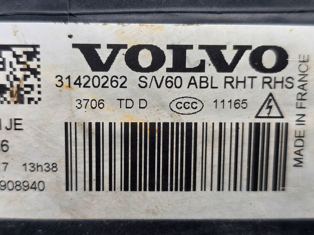 Frontscheinwerfer Volvo V60 S60 31420262 Rechts Scheinwerfer Headlight SCH5140306144uy