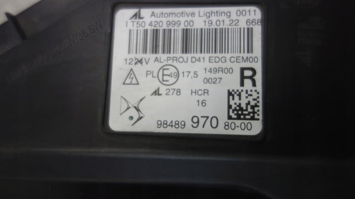 Frontscheinwerfer Citroën Ds4 9848997080 LED Rechts Scheinwerfer Headlight SCH2204622315hv
